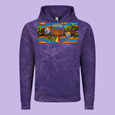 Hanukkah With Candlestick Vintage Hoodie Designed By Adodesignshop