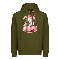 Army Green valentines day lamb Premium Hoodie - Jasminsmagicworld