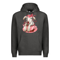 Charcoal Heather valentines day lamb Premium Hoodie - Jasminsmagicworld