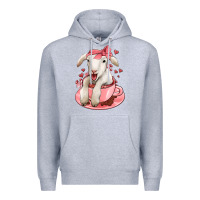 Heather Grey valentines day lamb Premium Hoodie - Jasminsmagicworld