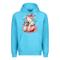 Ocean Blue valentines day lamb Premium Hoodie - Jasminsmagicworld