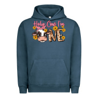 Pigment Midnight Navy holy cow i'm one Urban Hoodie - MaliasSmallBusiness