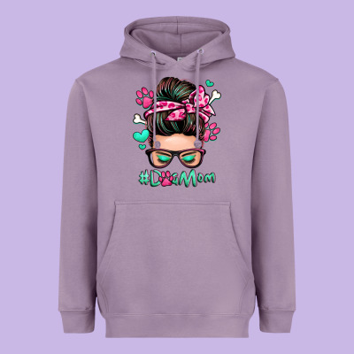 Dog Mom Messy Bun Heavyweight Hoodie Designed By Zillion Design Studio