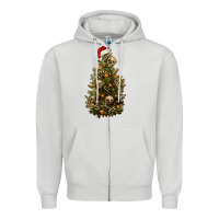 Dove Grey Skeleton merry christmas tree Zipper Hoodie - RanaPortraitStore