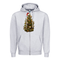 Heather Grey Skeleton merry christmas tree Zipper Hoodie - RanaPortraitStore