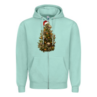 Seafoam Skeleton merry christmas tree Zipper Hoodie - RanaPortraitStore
