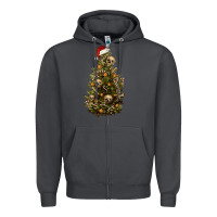 Smoke Skeleton merry christmas tree Zipper Hoodie - RanaPortraitStore