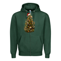 Sports Green Skeleton merry christmas tree Zipper Hoodie - RanaPortraitStore