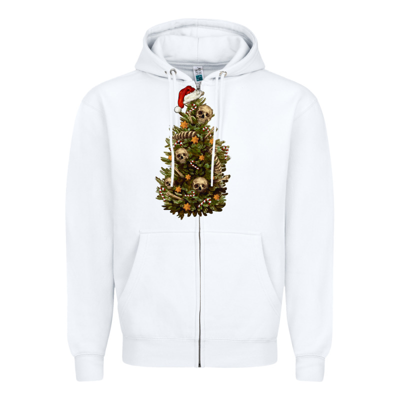 Skeleton Merry Christmas Tree Zipper Hoodie by RanaPortraitStore | Teevron