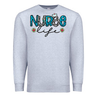Heather Grey Nurse life Premium Sweatshirt - CowhideDigitalArt