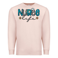 Pale Pink Nurse life Premium Sweatshirt - CowhideDigitalArt