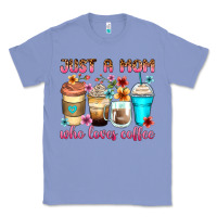 Colony Blue just a mom who loves coffee Classic Tee - Zillion Design Studio
