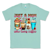 Seafoam just a mom who loves coffee Classic Tee - Zillion Design Studio