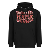 Black glitter and dirt mama of both girls Heavyweight Hoodie - Zillion Design Studio