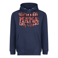 Navy glitter and dirt mama of both girls Heavyweight Hoodie - Zillion Design Studio