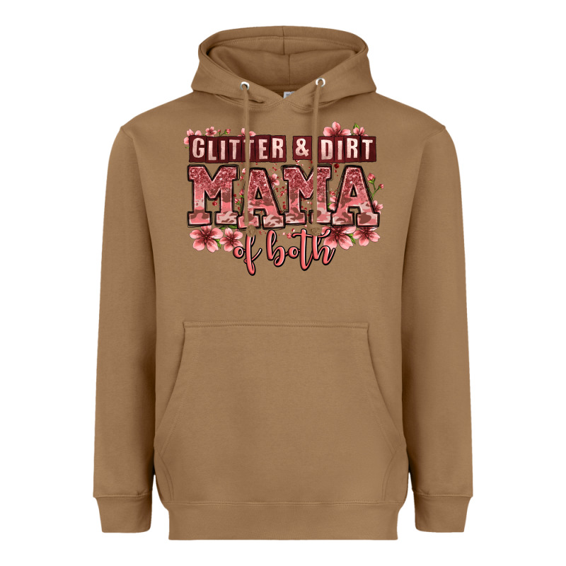 Glitter And Dirt Mama Of Both Girls Heavyweight Hoodie by Zillion Design Studio | Teevron