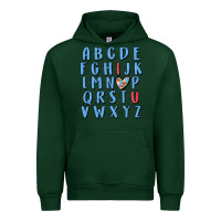 Forest Green alphabet autism awareness Urban Hoodie - MaliasSmallBusiness