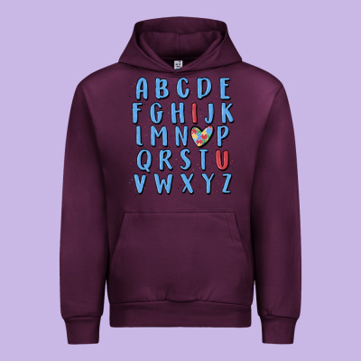 Alphabet Autism Awareness Urban Hoodie Designed By Maliassmallbusiness