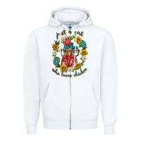 White just a girl who loves chicken with sunflowers and gemstone Zipper Hoodie - texasbilliewilder
