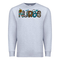 Heather Grey nurse Premium Sweatshirt - CowhideDigitalArt