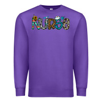 Purple nurse Premium Sweatshirt - CowhideDigitalArt