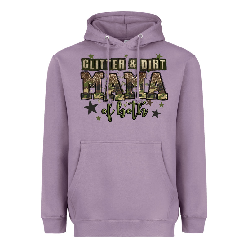 Glitter And Dirt Mama Of Both Heavyweight Hoodie by Zillion Design Studio | Teevron