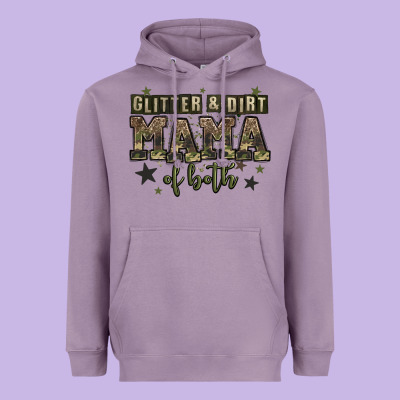 Glitter And Dirt Mama Of Both Heavyweight Hoodie Designed By Zillion Design Studio