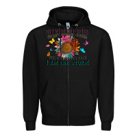 Black they whispered to her you can't withstand the stor Zipper Hoodie - Zillion Design Studio