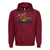 Burgundy they whispered to her you can't withstand the stor Zipper Hoodie - Zillion Design Studio