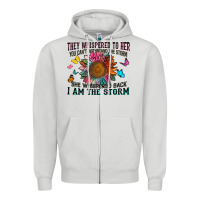 Dove Grey they whispered to her you can't withstand the stor Zipper Hoodie - Zillion Design Studio