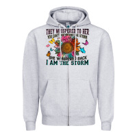 Heather Grey they whispered to her you can't withstand the stor Zipper Hoodie - Zillion Design Studio