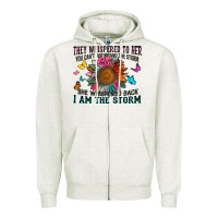 Oatmeal Heather they whispered to her you can't withstand the stor Zipper Hoodie - Zillion Design Studio