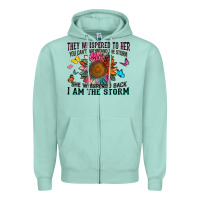 Seafoam they whispered to her you can't withstand the stor Zipper Hoodie - Zillion Design Studio