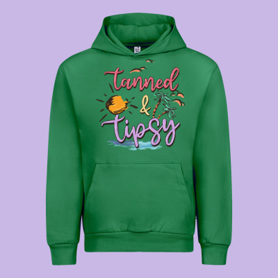 Tanned And Tipsy Urban Hoodie Designed By Maliassmallbusiness