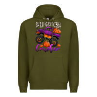 Army Green pumpkin crusher monster truck Premium Hoodie - Jasminsmagicworld