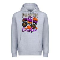 Heather Grey pumpkin crusher monster truck Premium Hoodie - Jasminsmagicworld
