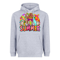 Heather Grey hello summer gnomes Heavyweight Hoodie - Zillion Design Studio