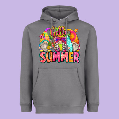 Hello Summer Gnomes Heavyweight Hoodie Designed By Zillion Design Studio