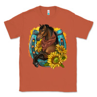 Copper western horse with horseshoe Classic Tee - texasbilliewilder