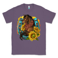Lavender western horse with horseshoe Classic Tee - texasbilliewilder