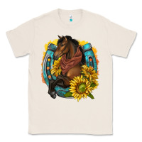 Natural western horse with horseshoe Classic Tee - texasbilliewilder