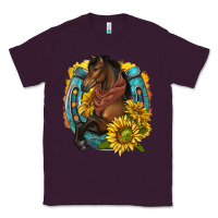 Plum western horse with horseshoe Classic Tee - texasbilliewilder
