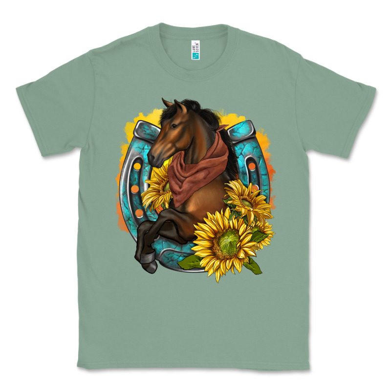 Western Horse With Horseshoe Classic Tee by texasbilliewilder | Teevron