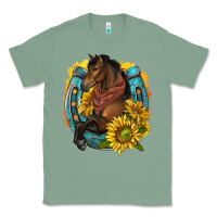 Sage western horse with horseshoe Classic Tee - texasbilliewilder