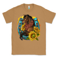 Toasted Coconut western horse with horseshoe Classic Tee - texasbilliewilder