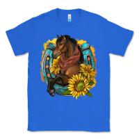 True Royal western horse with horseshoe Classic Tee - texasbilliewilder
