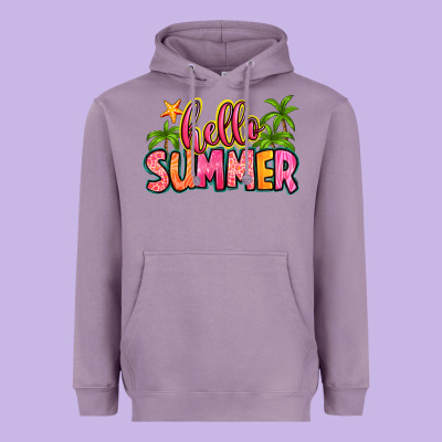 Hello Summer Heavyweight Hoodie Designed By Zillion Design Studio