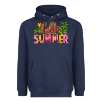 Navy hello summer Heavyweight Hoodie - Zillion Design Studio