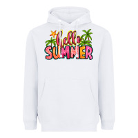 White hello summer Heavyweight Hoodie - Zillion Design Studio