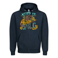 Navy keep it wild tbw Zipper Hoodie - texasbilliewilder